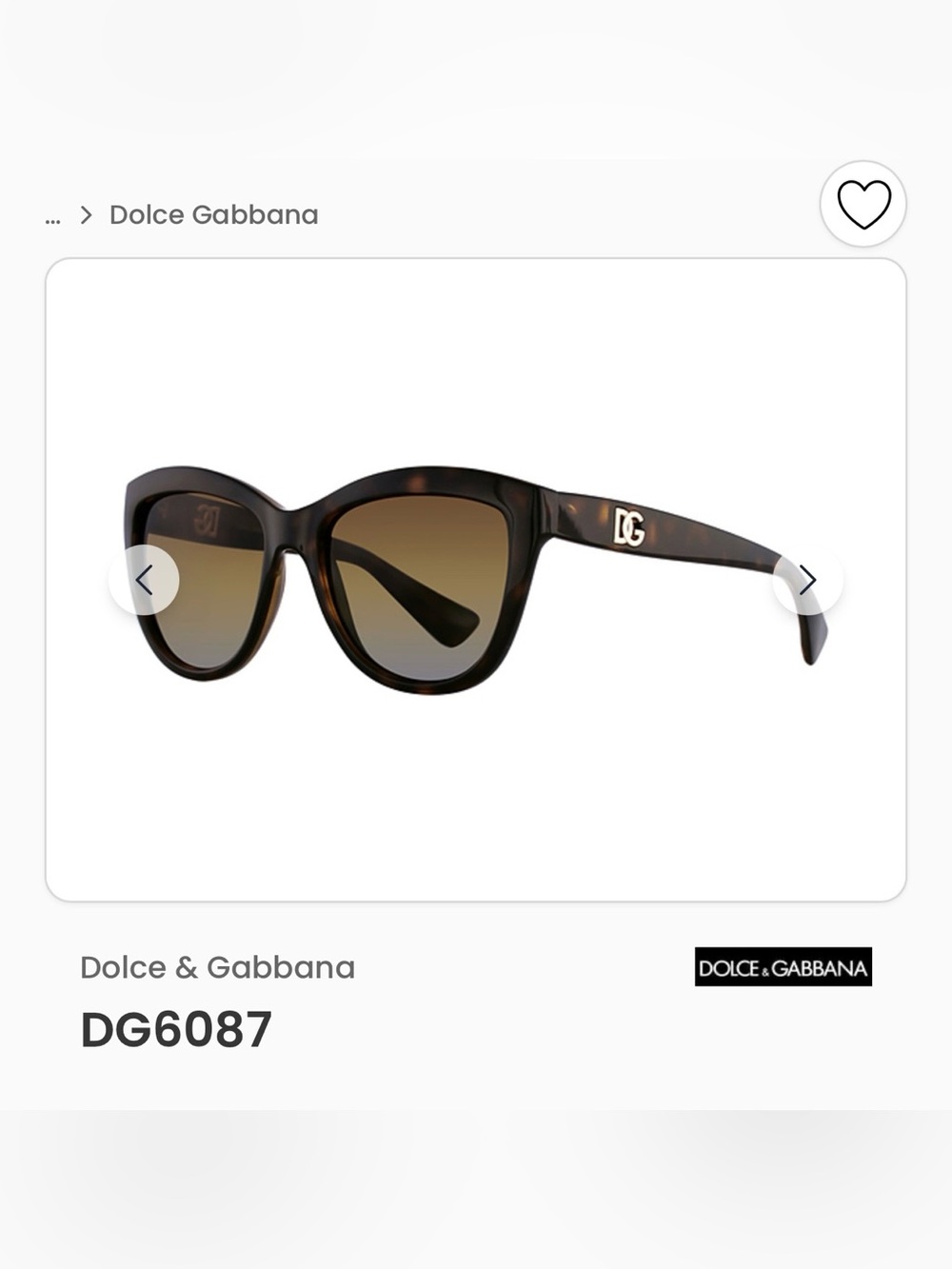 DOLCE & GABBANA - DG 6087 502/T5 Polarized Cat Eye Havana Brown Sunglasses - Picture 6 of 10